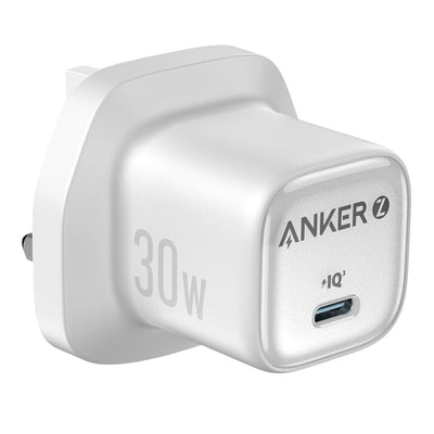 Anker Zolo Charger 30W Power Ultra-Compact Size Supports PD & GaN Type-C Port White