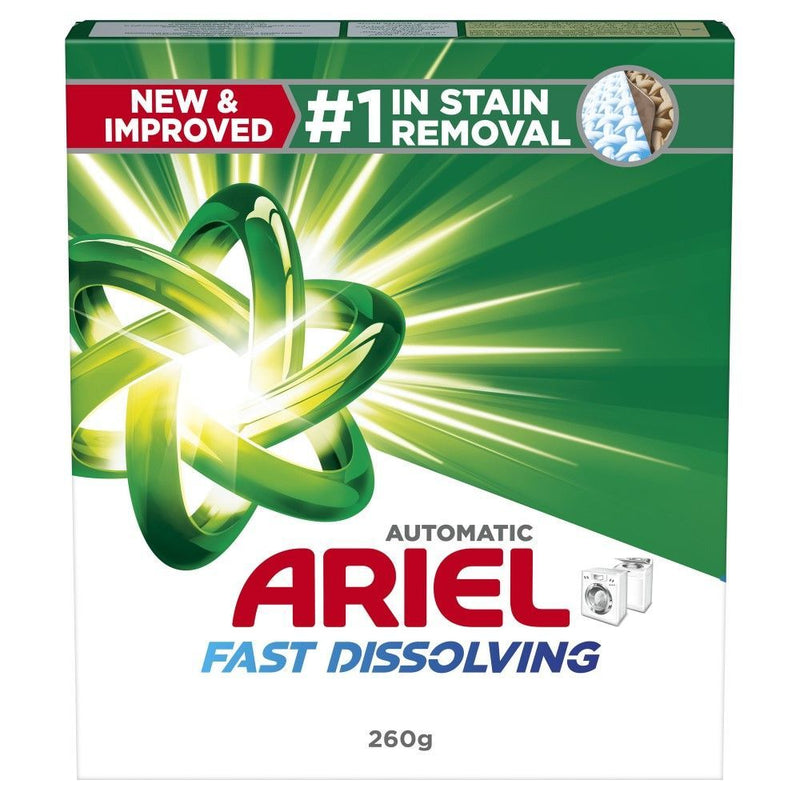 Ariel Fast Dissolving Automatic Laundry Detergent Powder Top & Front Load, 260g