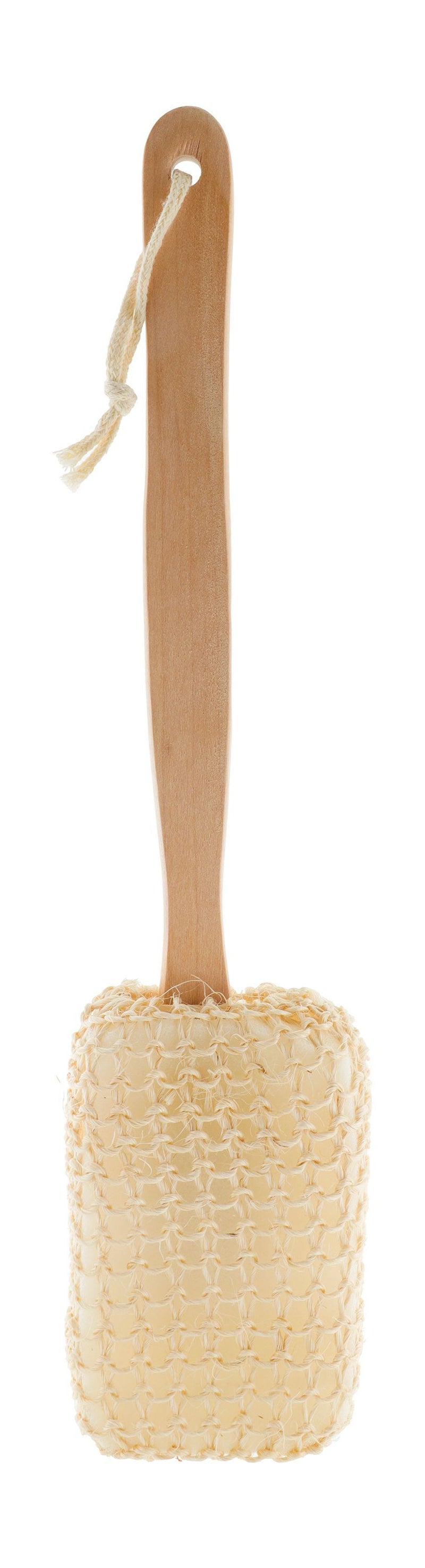 Beige Bath Sponge with Wooden Handle, 1 Pieces