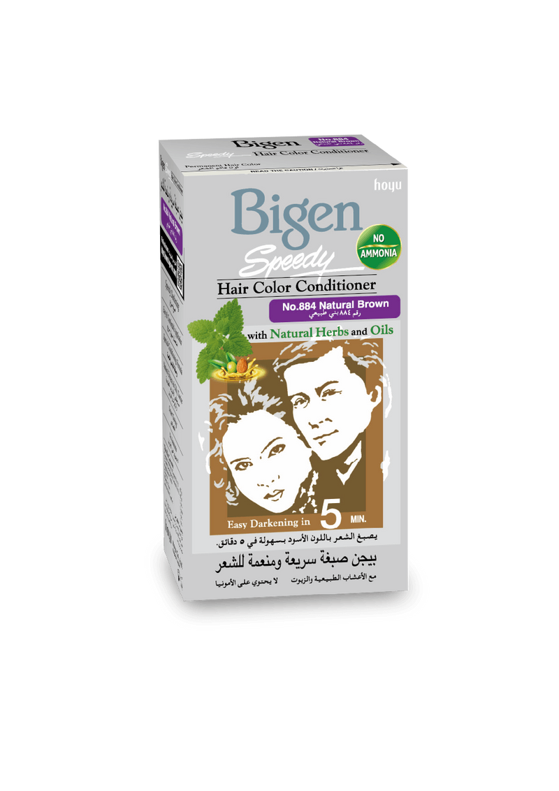 Bigen Speedy Hair Color Conditioner with Natural Herbs Natural Brown 884, 1 Pack