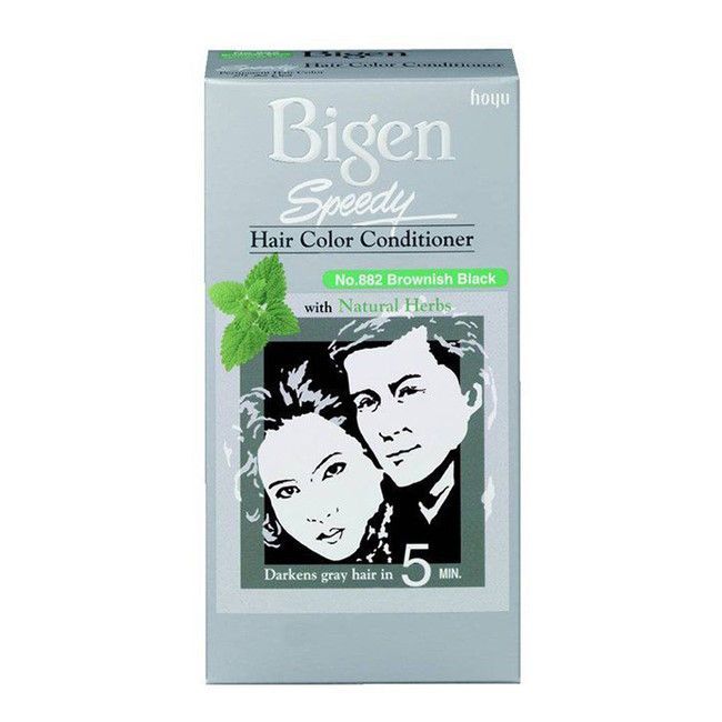 Bigen Speedy Natural Herbs Hair Color Conditioner - Brownish Black 882, 1 Pack
