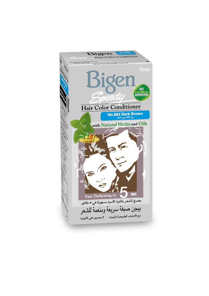 Bigen Speedy Natural Herbs Hair Color Conditioner - Dark Brown 883, 1 Pack