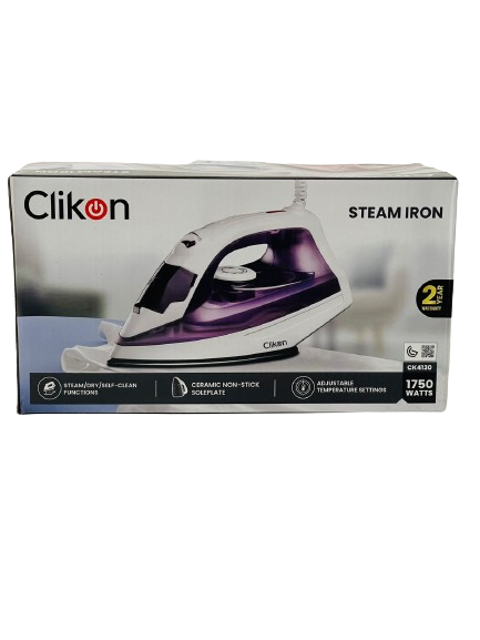 Clikon Steam Iron 1750W with Ceramic Coating, CK4130