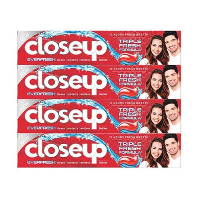 CloseUp Red Hot Triple Fresh Formula Toothpaste, 4x120ml