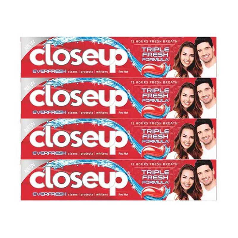 CloseUp Red Hot Triple Fresh Formula Toothpaste, 4x120ml