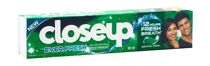 Closeup Everfresh Toothpaste Menthol Flavor with Antibacterial Mouthwash Formula, 50ml