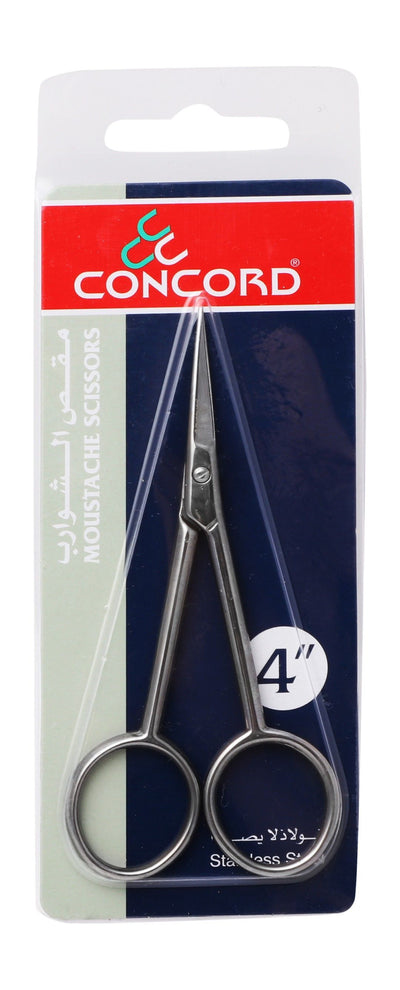 Concord 4 Inch Stainless Steel Moustache Scissors, 1 Piece