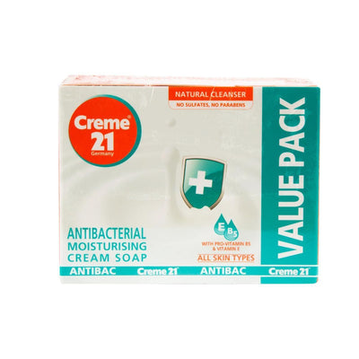 Creme 21 Antibacterial Moisturizing Cream Soap, 4x125g