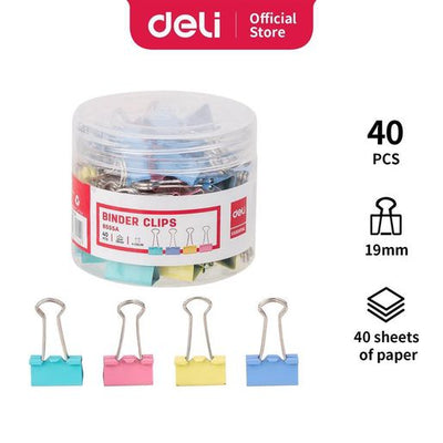 Deli Color Clips E8555A, 19mm, 40 Pieces