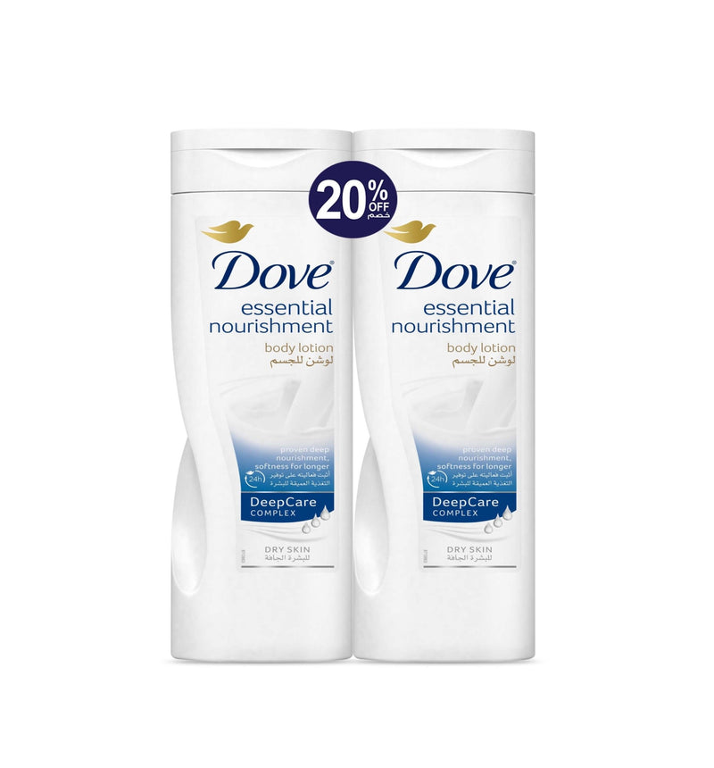 Dove Body Lotion Essential Nourishment For Dry Skin 250 ml X 2 Pcs at 20% Off