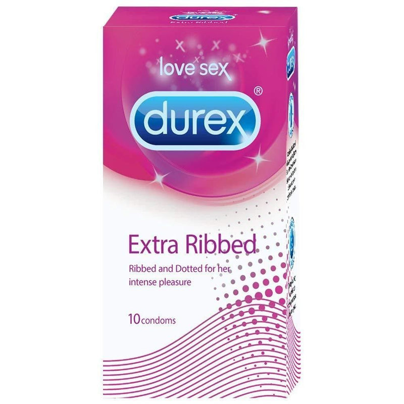 Durex Extra Ribbed Condoms, 10 Pieces