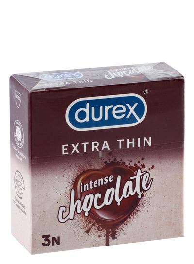 Durex Extra Thin Condoms Intense Chocolate Flavor, 3 Pieces