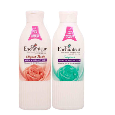 Enchanteur Satin Smooth Perfumed Body Lotion, 2x225ml