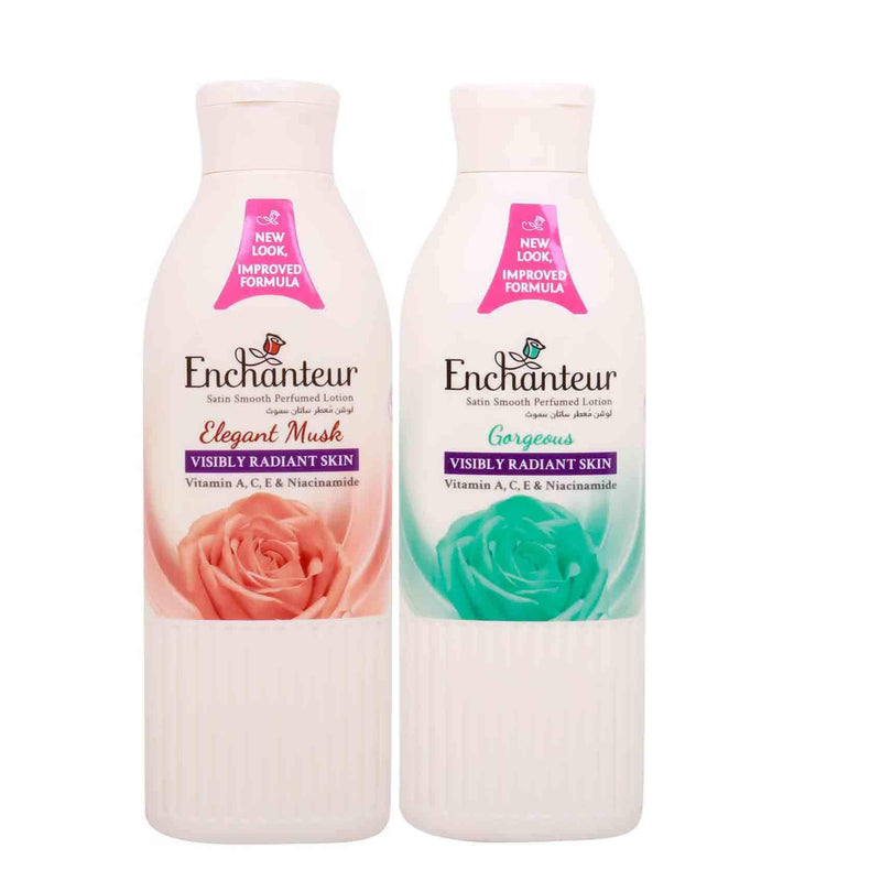 Enchanteur Satin Smooth Perfumed Body Lotion, 2x225ml