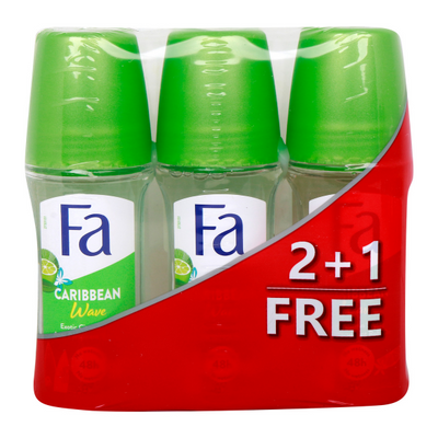 FA Caribbean Lemon Roll On 50ml, 3 Pieces