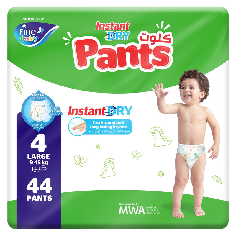 Fine Baby Instant Dry Pants, Size 4, Large, 9-15kg, 44 Pieces