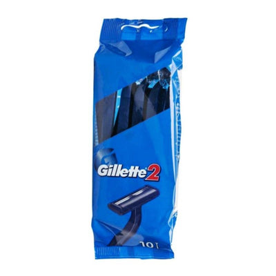 Gillette 2 Disposable Razors for Men, 10 Pieces