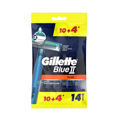 Gillette Blue 2 Plus Disposable Razors, 10+4 Pieces