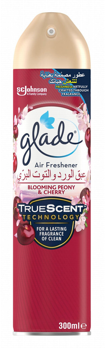 Glade TrueScent Technology Blooming Peony & Cherry Air Freshener Spray, 300ml