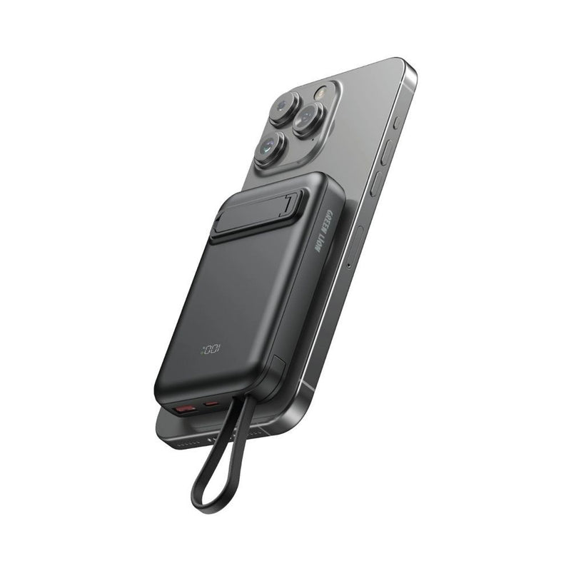 Green Lion DXB MAGSAFE Power Bank 10000 mAh - Black with Stand