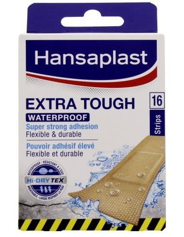 Hansaplast Extra Robust Waterproof Bandages, 16 Pieces