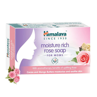 Himalaya Rich Moisturizing Soap Bar Rose Scent with Olive Oil & Cocoa Butter, 125g