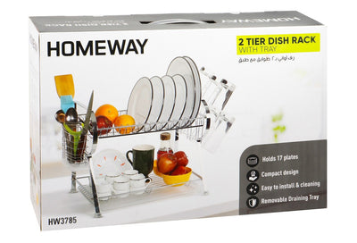 Homeway Dish Rack 2 Ties with Tray