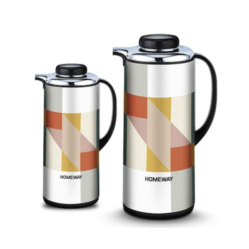 Homeway Hot and Cold  Vacuum Flask Set, 2 Pieces (1L & 1.3L)