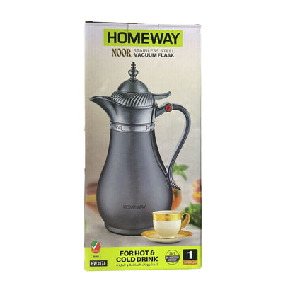 Homeway Noor Stainless Steel Vacuum Flask For Hot & Cold Water 1L HW3874
