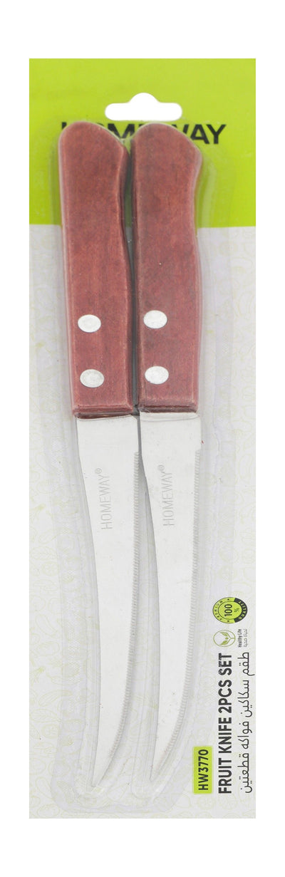 Homeway Silver & Brown Fruit Knives, 2 Pieces