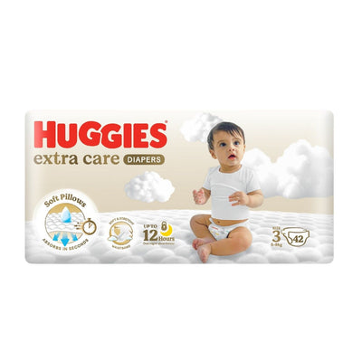 Huggies Extra Care Baby Diapers Size 3 (4-9kg), 42 Pieces