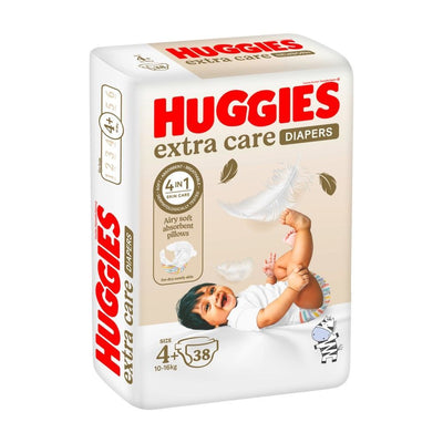 Huggies Extra Care Diapers, Size 4+, 38 Diapers