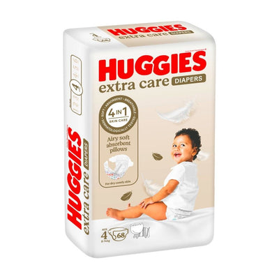 Huggies Extra Care Diapers Size 4 (8-14kg), 68 Pieces