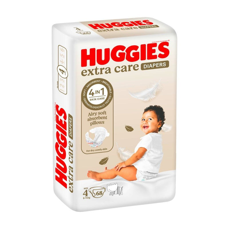 Huggies Extra Care Diapers Size 4 (8-14kg), 68 Pieces