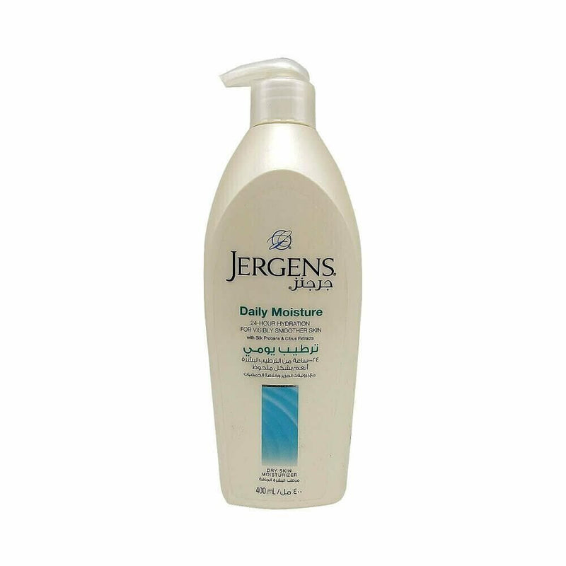 Jergens Daily Moisture Hydrating & Smoothening Lotion with Silk Proteins & Citrus Extracts for Dry Skin, 400ml