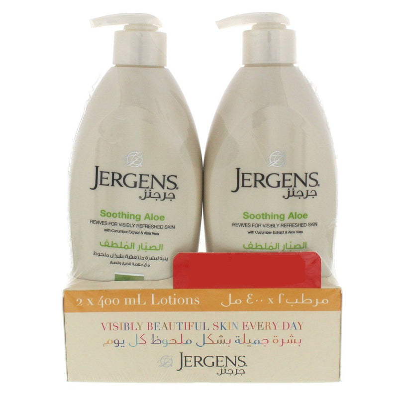 Jergens Soothing Aloe Body Lotion, 2x400ml