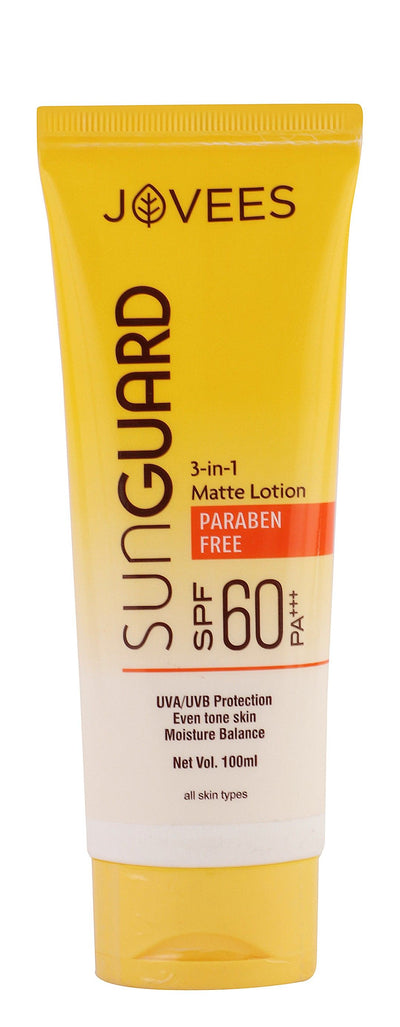 Jovees Sunguard 3in1 Matte Sunscreen for All Skin Types SPF60+, 100ml