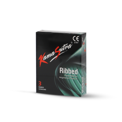 Kama Sutra Ribbed Condom, 3 Pieces
