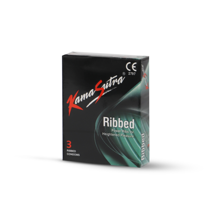 Kama Sutra Ribbed Condom, 3 Pieces