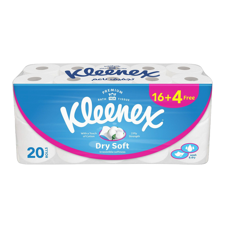 Kleenex Toilet Roll Dry Soft, (16+4)x200 Sheets