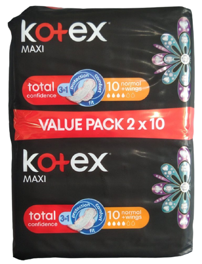Kotex Maxi Pads Normal Wings 20s