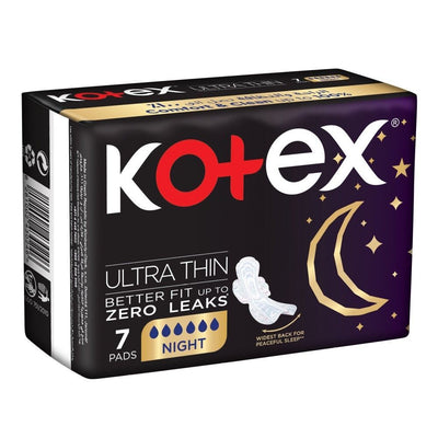 Kotex Ultra Thin Night Pads with Wings, 7 Pieces