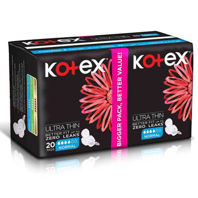Kotex Ultra Thin Normal Size Sanitary Pads with Wings, 20 Pads