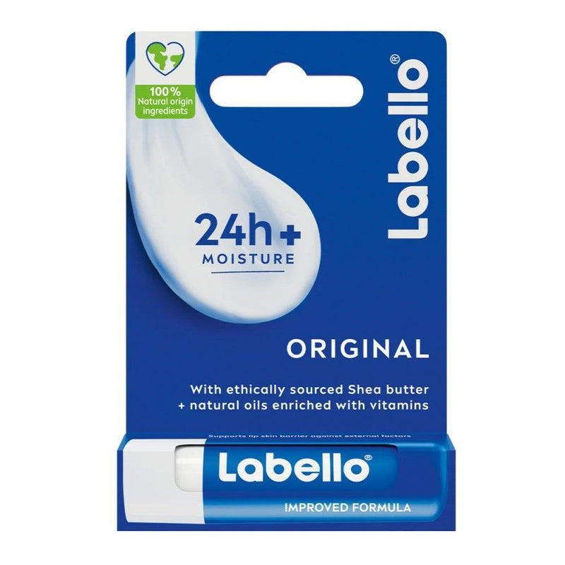 Labello 24H Moisturizing Original Lip Balm with Shea Butter, Natural Oils & Vitamins, 1 Piece