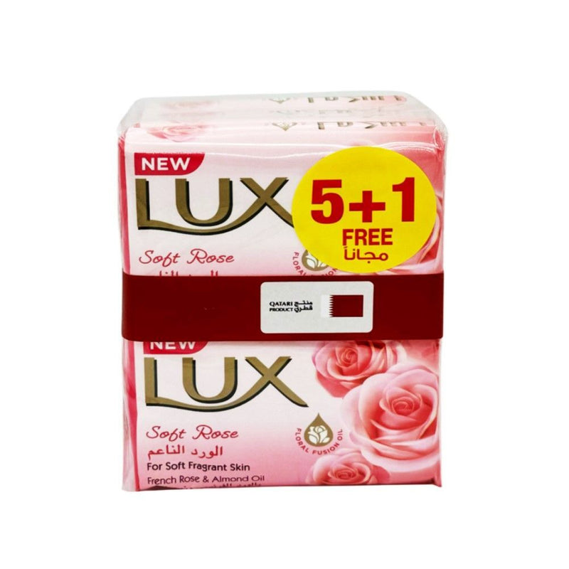 Lux Soft Rose Soap Bar, 5+1x120g