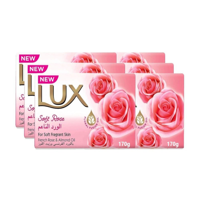 Lux Soft Rose Soap Bar, 5+1x170g