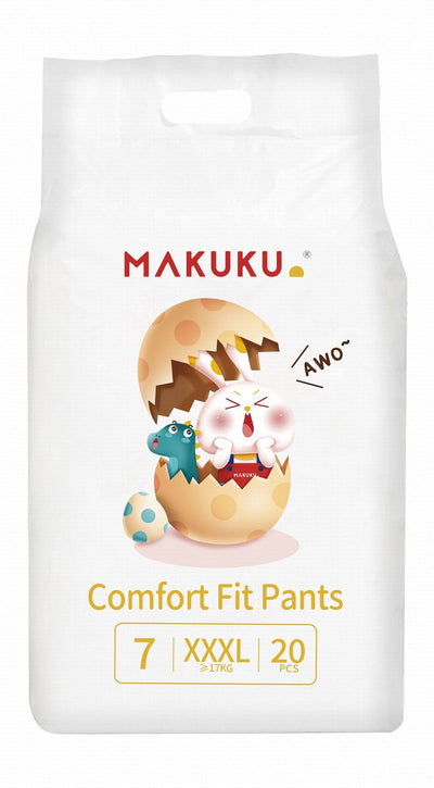 Makudu Comfort Fit 3Xl Baby Diaper Pants Size 7(>17Kg), 20 Pieces