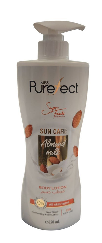 Miss Purefect Almond Milk Lotion Non-Sticky Moisturizing Body Lotion for All Skin Types, 650ml
