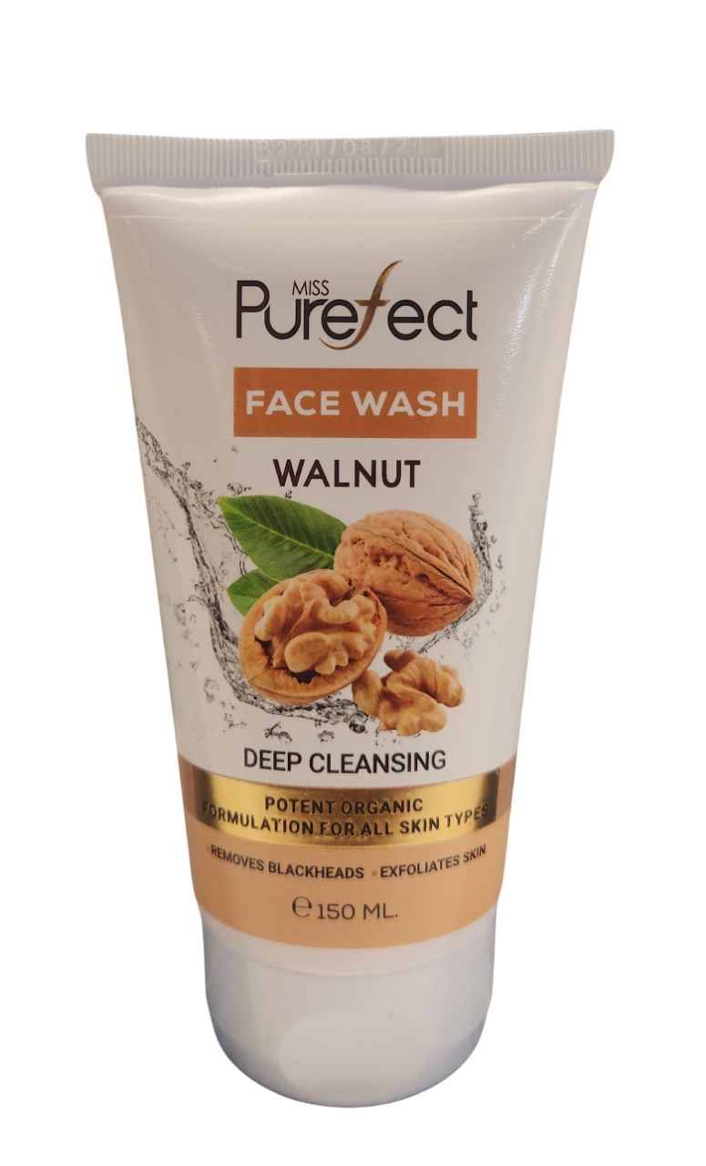 Miss Purefect Organic Walnut Face Wash Deep Cleansing for All Skin Types, 150ml