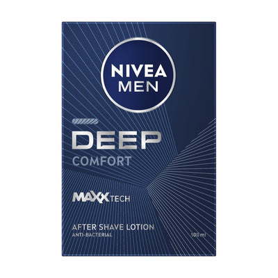 NIVEA Men Deep Comfort Antibacterial Aftershave Lotion, 100ml